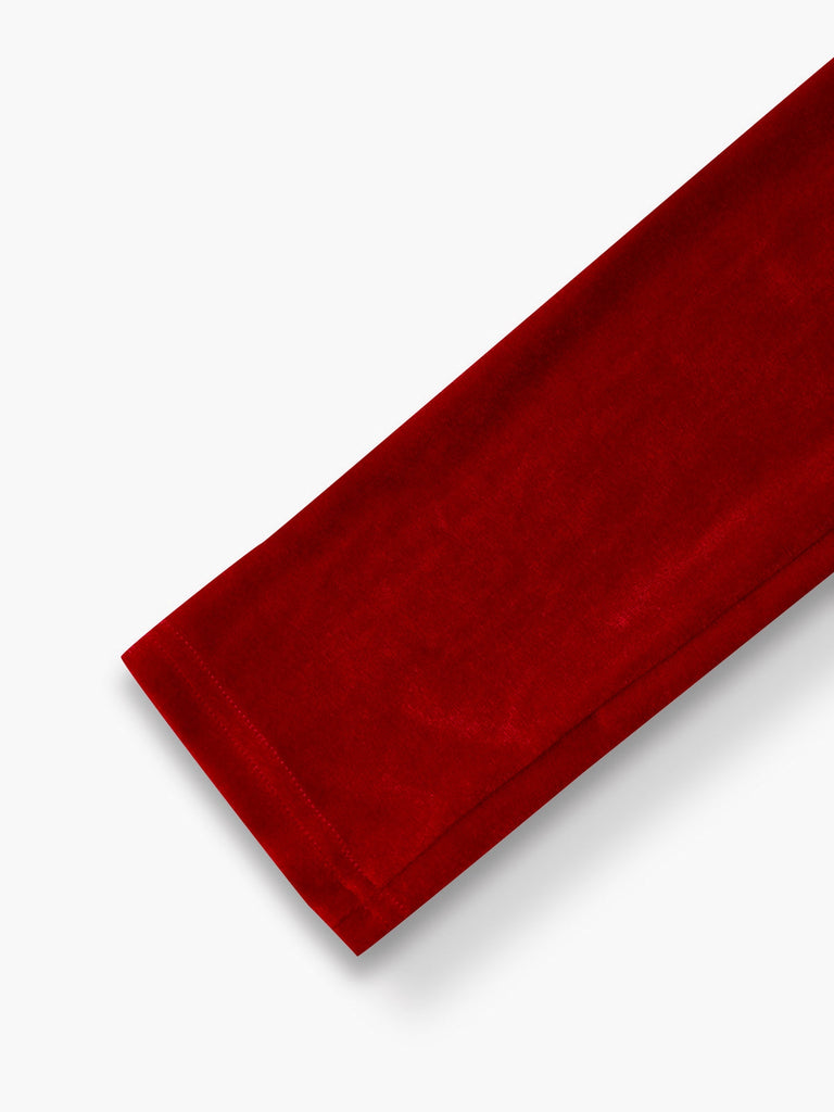 Rot 1950er Samt Perle Gerüschtes Tüll Bogen Kleid