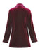 1980er Solide Samt Zweireihiger Revers Blazer