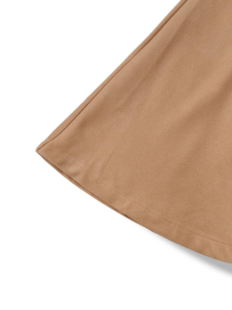 1970er Solide Rollkragen Gürtel Cape Jacke