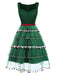 Grün 1950er Weihnachtsbaum Bogen Netz Puffy Kleid