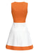 Orange & Weiß 1960er Farbblock Ärmelloses Mod Kleid