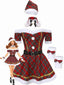 Rot 1960er Schulterfrei Plaid Weihnachten Kleid Set