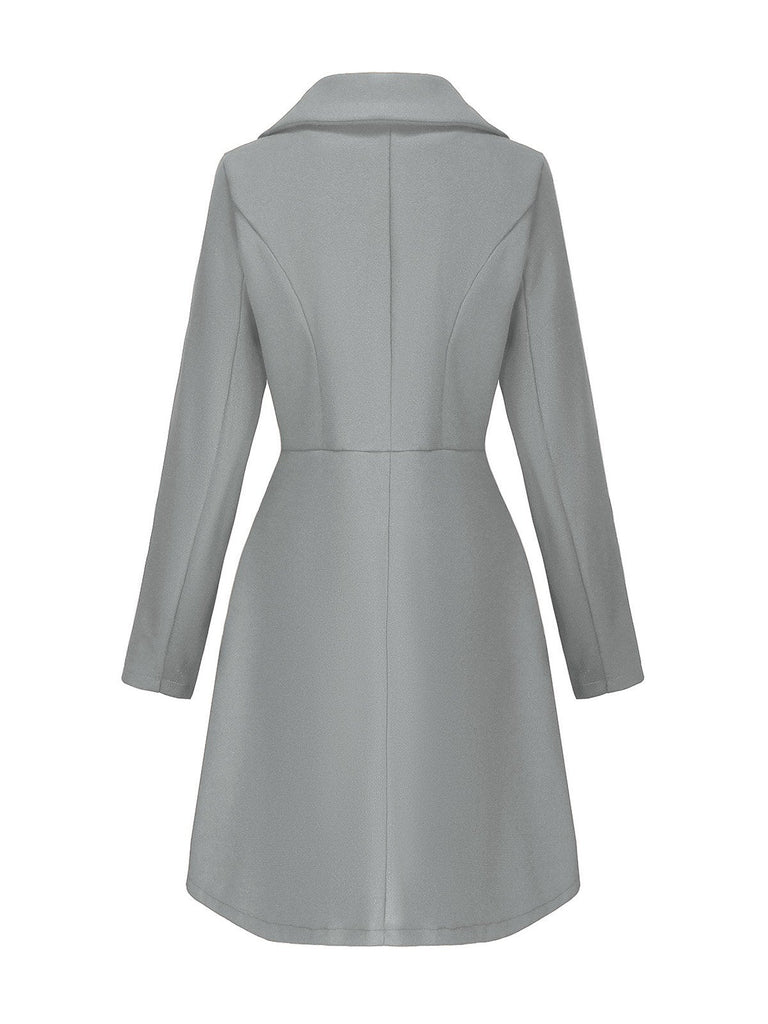 1940er Solide Kunstwolle Breite Revers Swing Mantel