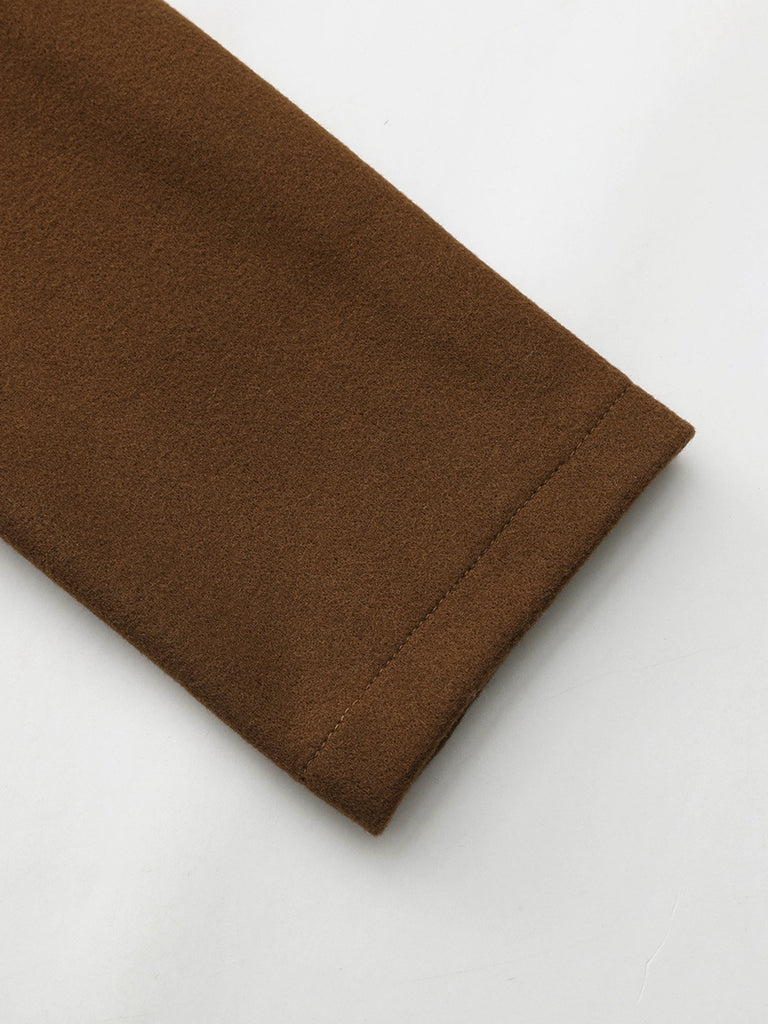 1940er Solide Kunstwolle Breite Revers Swing Mantel