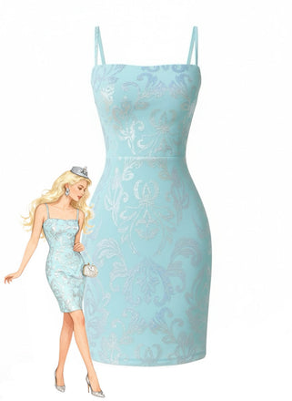 1920er Solide Pailletten Spaghetti Träger Rückenfrei Kleid