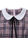 [Vorverkauf] Rosa 1960er Peter Pan Kragen Kariert Rüschen Saum Kleid