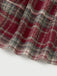 [Vorverkauf] Rot 1940er Flanell-Karo Samt Patchwork Jacke