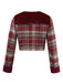 [Vorverkauf] Rot 1940er Flanell-Karo Samt Patchwork Jacke