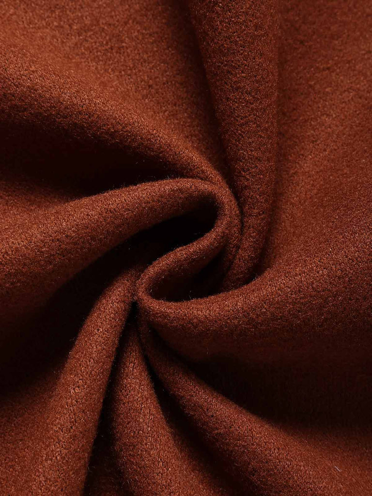 Rosa 1950er Faux-Wolle Hooded Taste Mantel