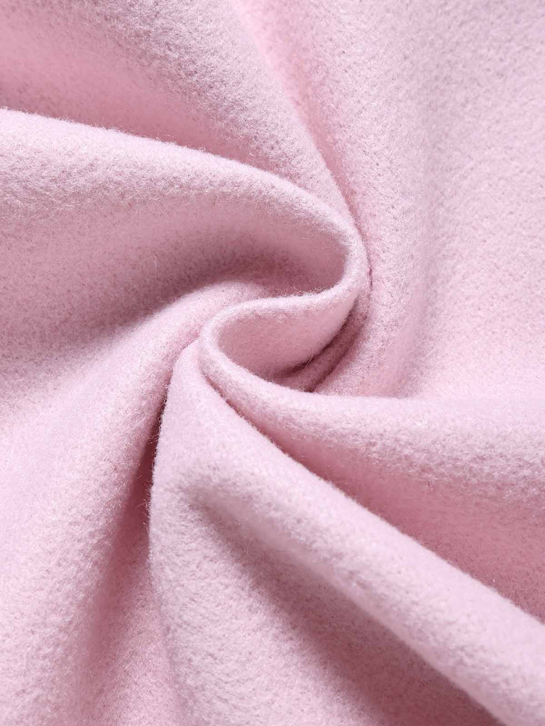 Rosa 1950er Faux-Wolle Hooded Taste Mantel