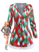 1970er Diamantgitter Weihnachten Plüschsaum Romper