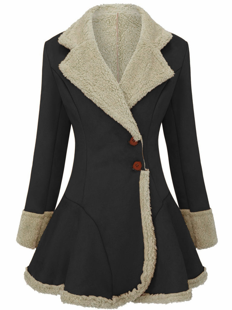 Hellbraun Vintage 1970er Revers Ausgestellter Saum Suede Jacke