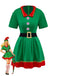 Grün 1960er Weihnachten Elf Cosplay Kostüm Kleid Set