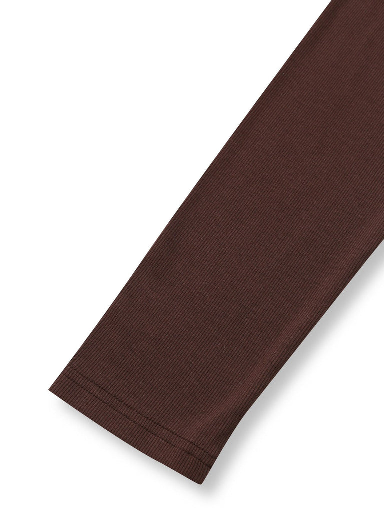 Braun 1970er Stricken Kariert Asymmetrisch Hals Kleid