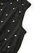 Schwarz 1950er Perlen Perlenbesatz Bogen Gürtel Jumpsuit