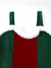 Rot & Grün 1960er Weihnachten Plüsch Trim Kleid Set
