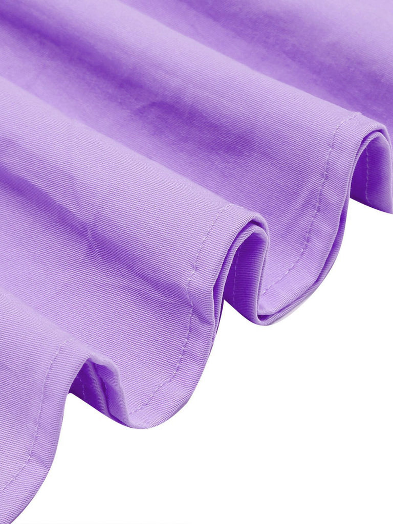 1950er Solide Matrosen Kragen Schleife Ärmellos Kleid