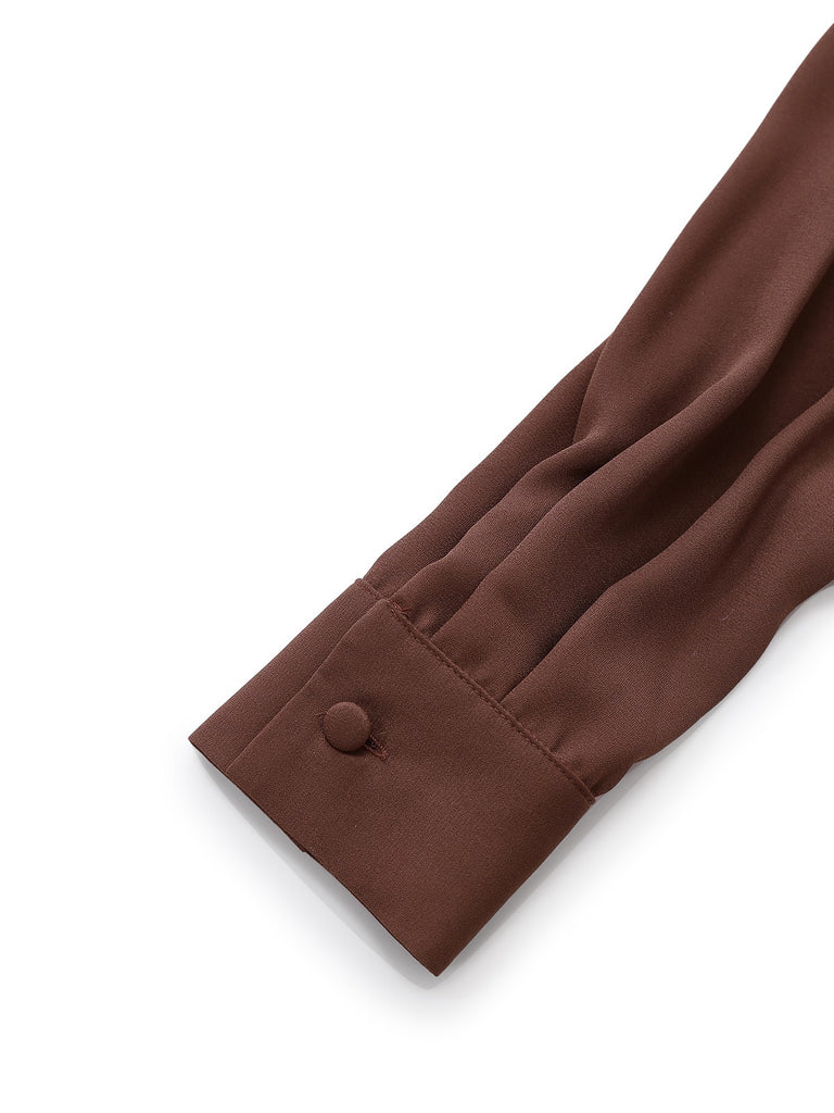 Braun 1920er Bogen Schleife Gürtel Taille Kleid