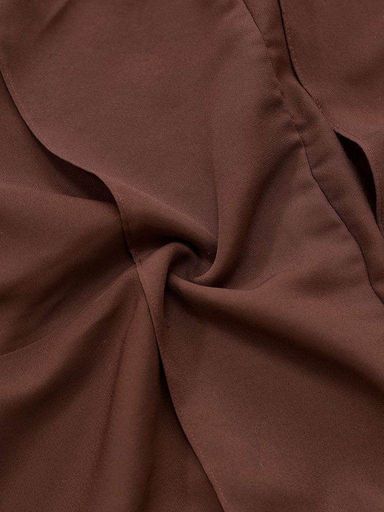 Braun 1920er Bogen Schleife Gürtel Taille Kleid