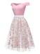 [Vorverkauf] Rosa 1950er Herzausschnitt Rose Netz Schulterfrei Kleid