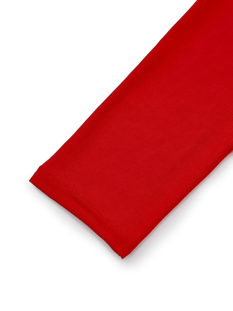 Rosa 1950er Weihnachten Elf Plüsch-Gekantet Kleid Set