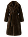 1950er Solide Revers Kunstpelz Pelz Robe Mantel