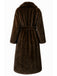 1950er Solide Revers Kunstpelz Pelz Robe Mantel