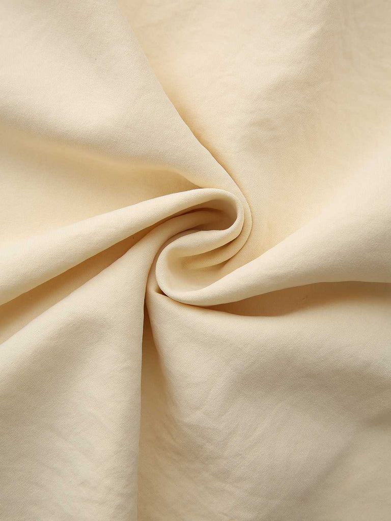 Gelb 1940er Taillenbindung Knopf Hemd Kragen Kleid