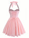 1960er Uni Halter Bindeband Fischgräten Tutu Kleid