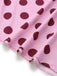 Pfirsichrosa Polka-Dot-Midikleid im Stil der 1930er Jahre mit V-Ausschnitt und Neckholder, Größe 5