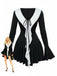 Schwarz & Weiß 1960er Rüschen Peplum Kleid