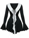 Schwarz & Weiß 1960er Rüschen Peplum Kleid