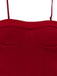 Dunkelrotes 80er Bodycon-Kleid mit Spaghettiträgern und Flauschsaum