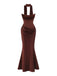 Trägerloses 80er Bodycon-Kleid mit Raffung und Schal