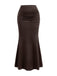 30er Maxirock mit Hohe Taille und Raffung