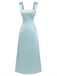 1930er Satin Strassstein Breite Träger Maxi Kleid