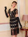 1920er Pailletten Perlen Fransen Flapper Kleid