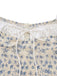[Vorverkauf] Blau 1940er Blumen Farbblock Schleife Kleid
