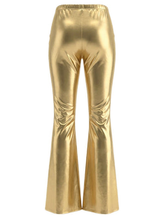 Gold 1970er Karneval Disco Ausgestellt Bein Hose