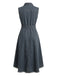 Hellblau 1950er Ärmellos Asymmetrischer Saum Jeansstoff Kleid