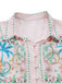 Orangefarbenes 1970er Boho-Pastelldruck-Knopf-Kleid mit Taillenbund