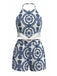 70er Top & Shorts mit Neckholder und Blumen