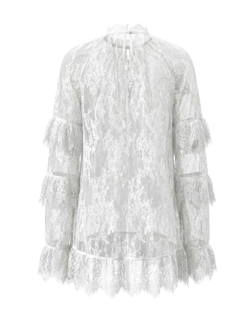 1930er Transparent Spitze Durchsichtig Slip Kleid
