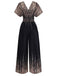 Schwarzer 50er Jumpsuit mit V-Ausschnitt und Hohe Taille