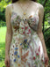 Bunt 1930er Blumen V-Ausschnitt Boho Slip Kleid