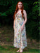 Bunt 1930er Blumen V-Ausschnitt Boho Slip Kleid