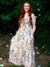 Bunt 1930er Blumen V-Ausschnitt Boho Slip Kleid