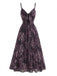 Bunt 1930er Blumen V-Ausschnitt Boho Slip Kleid
