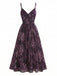Bunt 1930er Blumen V-Ausschnitt Boho Slip Kleid