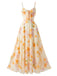 Bunt 1930er Blumen V-Ausschnitt Boho Slip Kleid